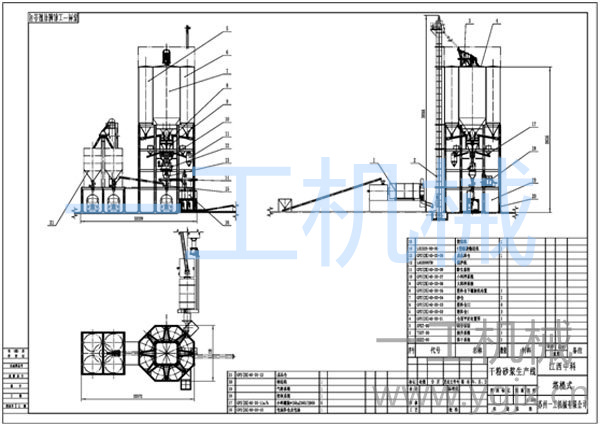 全塔式干粉砂漿生產(chǎn)線圖紙