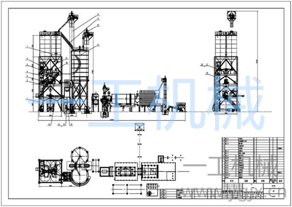 頂置過渡砂倉塔樓式干粉砂漿生產(chǎn)線圖紙