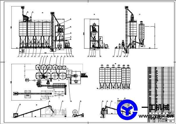 新型階段式干混砂漿生產(chǎn)線圖紙